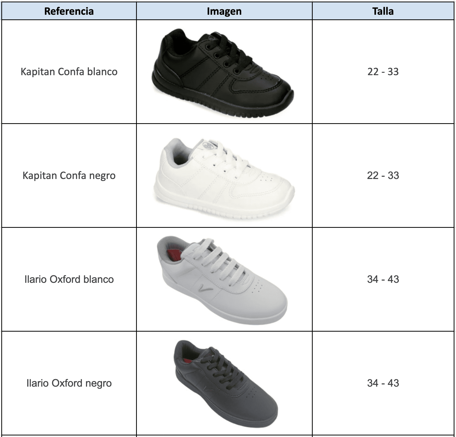 Plantilla con modelo de tenis