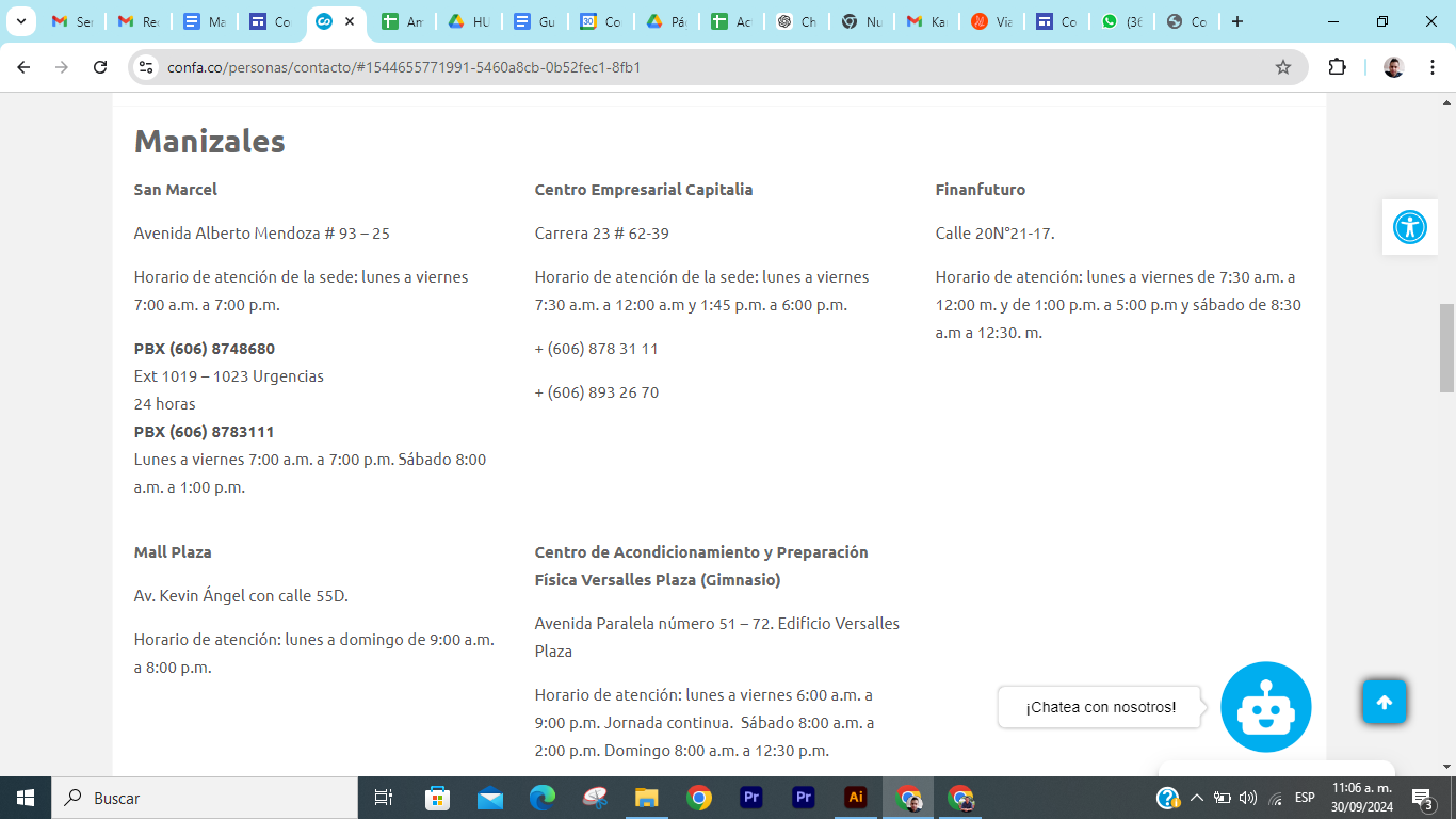 Información para el check-in de colaboradores de Confa