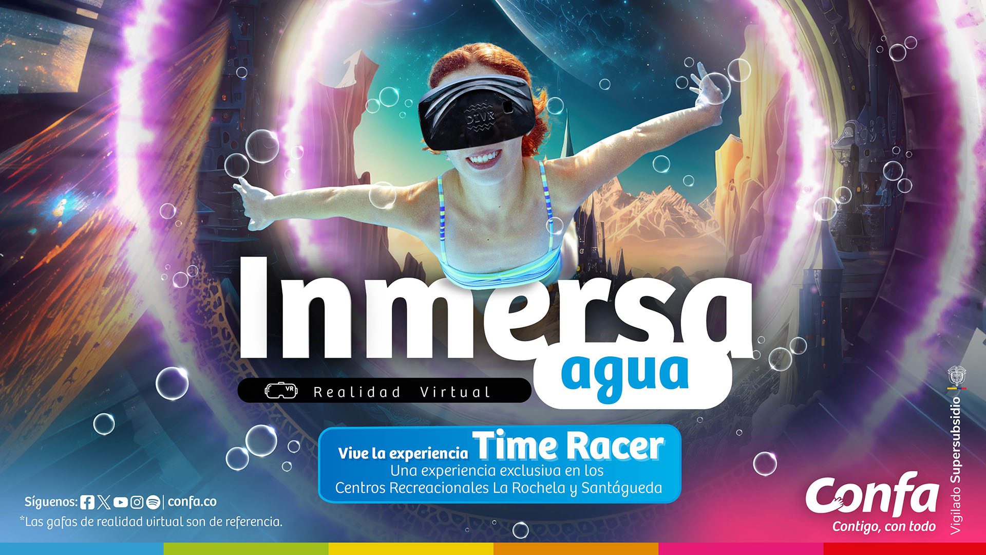 Experiencia Time Racer de realidad virtual Inmersa en centros recreacionales Confa