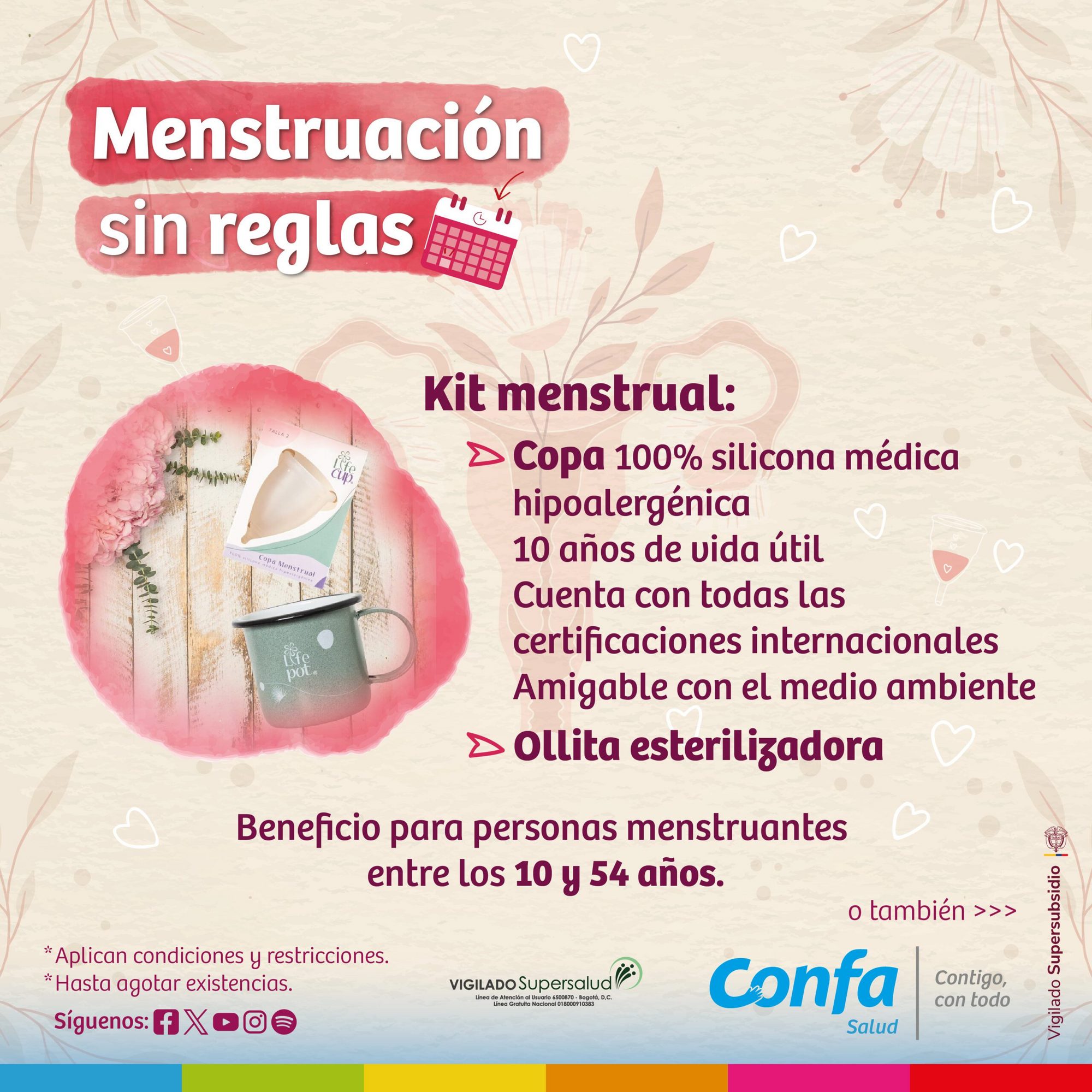 Información sobre el subsidio Menstruación sin reglas de Confa