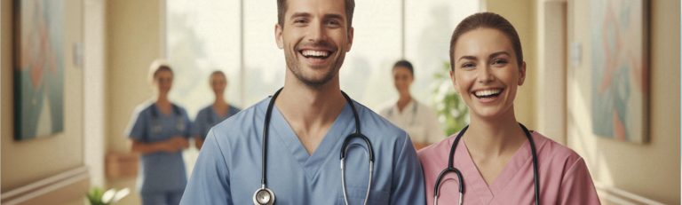 Enfermeros sonrién porque tienen empleo
