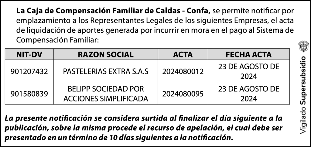 Notificación emplazamientos