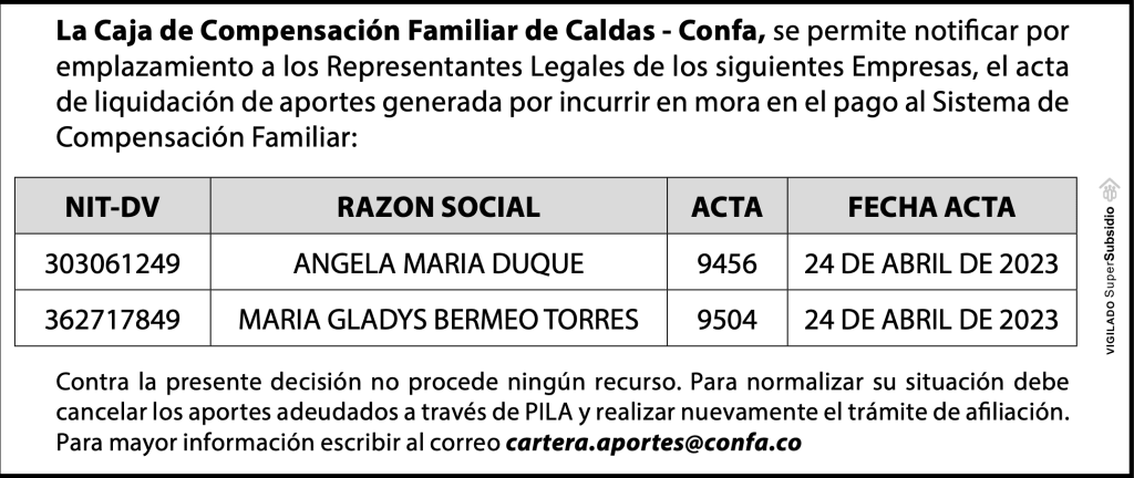 Notificación emplazamientos